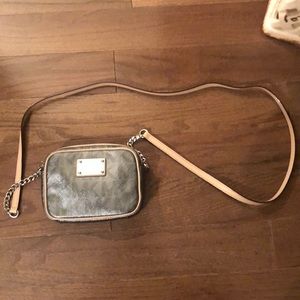 Michael Kors metallic silver crossbody
